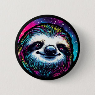 Cosmic Sloth 6 Cm Round Badge