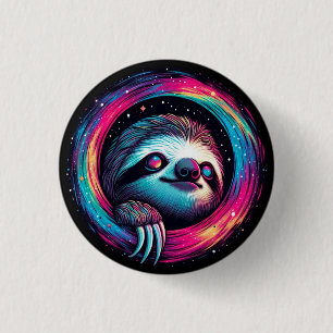 Cosmic Sloth Galaxy Art 3 Cm Round Badge