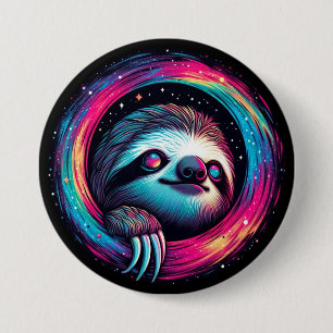Cosmic Sloth Galaxy Art 7.5 Cm Round Badge