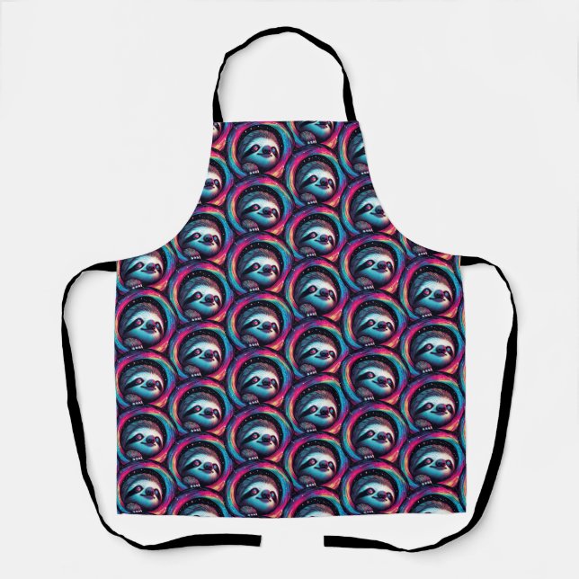 Cosmic Sloth Galaxy Art Apron (Front)