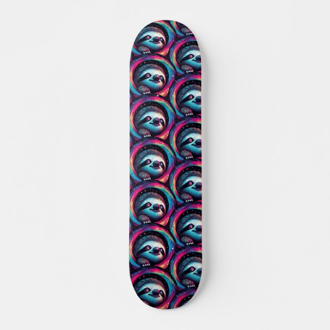 Cosmic Sloth Galaxy Art Skateboard (Front)