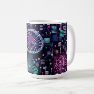 Cosmic Snow Storm: Abstract Maximalism Art Coffee Mug