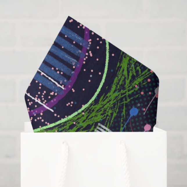 Cosmic Snow Storm: Abstract Maximalism Art Tissue Paper (Gift Bag)