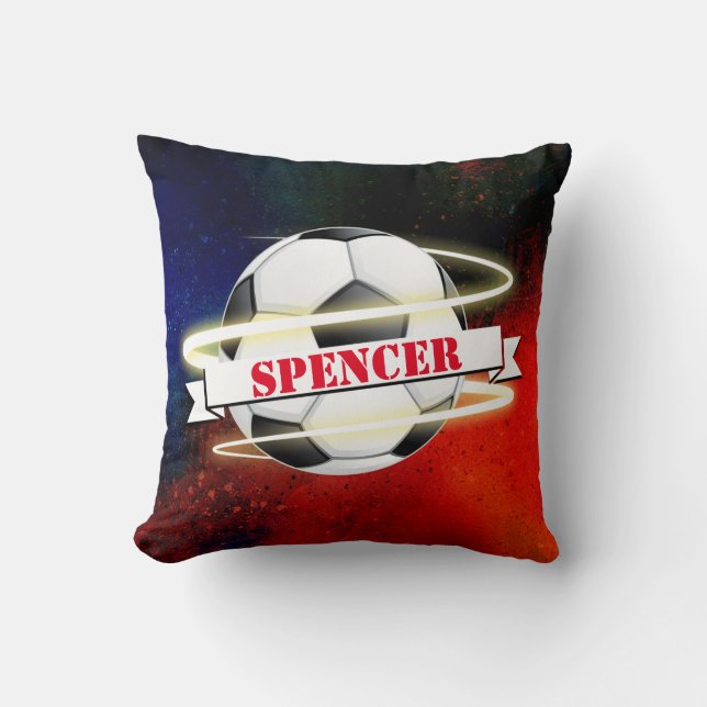 Cosmic Soccer Ball Personalised Cushion (Front)