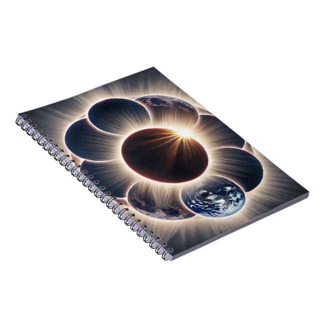 Cosmic Solar Eclipse Celestial Art Notebook (Right Side)