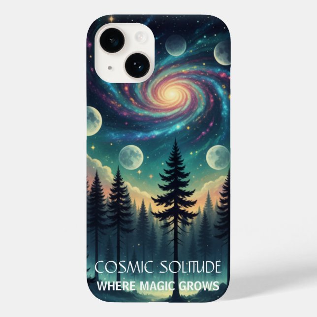 Cosmic Solitude Galaxy Forest • Moon Phases Case-Mate iPhone Case (Back)