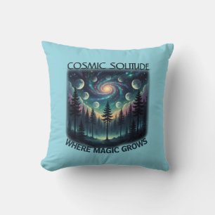 Cosmic Solitude Galaxy Forest • Moon Phases Cushion