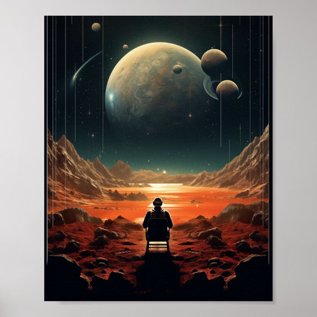 Cosmic Solitude Vintage Space Poster (Retro movie) (Front)