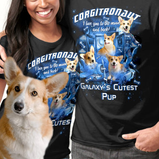 Cosmic Space Add Pet Name and Photos Bootleg Style T-Shirt