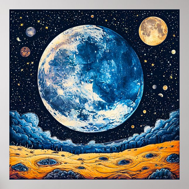 🌌 Cosmic Space Art For Modern Imagination Poster (Front)