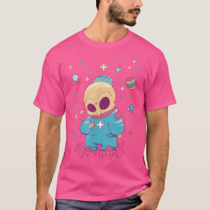 Cosmic Space Astronaut Skeleton Creepy Creature T- T-Shirt