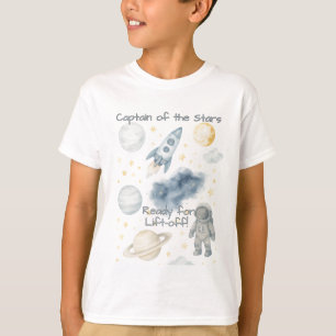 Cosmic Space Birthday Party   Rocket & Stars -  T-Shirt