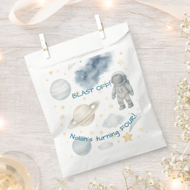 Cosmic Space Birthday Party | Rockets & Stars -  Favour Bags (Clipped)