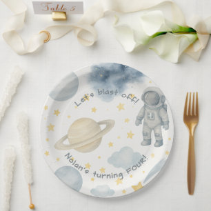 Cosmic Space Birthday Party   Rockets & Stars -  Paper Plate