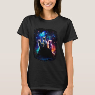 Cosmic Space Cat Family Cats 4 T-Shirt