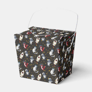 Cosmic space man fox cat stars pattern favour box