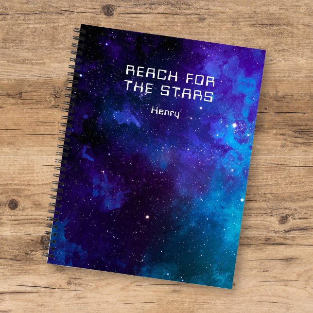 Cosmic Space Nebula Reach For The Stars w/ Name Notebook (Creator Uploaded)