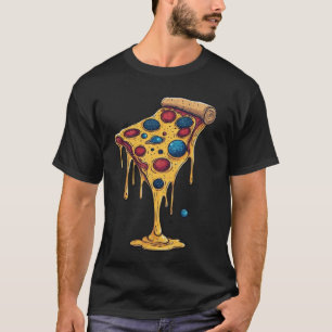 Cosmic Space Pizza Slice Graphic T-Shirt - Melting