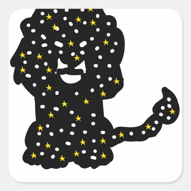 Cosmic Space Stars Lion Square Sticker (Front)