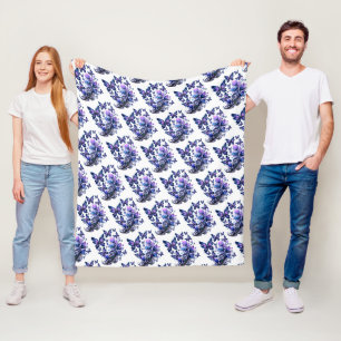Cosmic Sparkle Butterflies Pattern Fleece Blanket