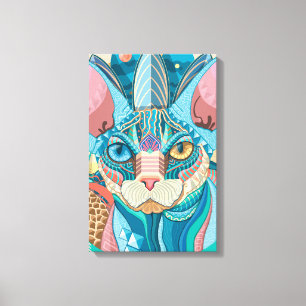 Cosmic Sphynx Cat Canvas Print
