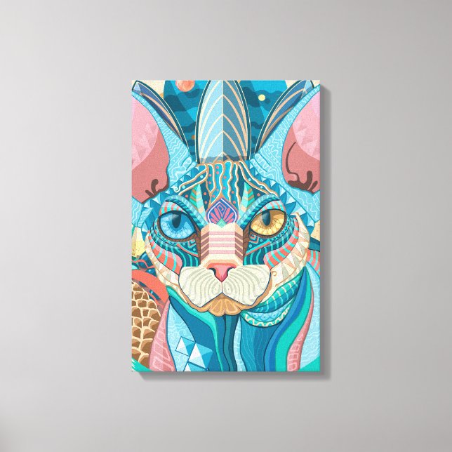 Cosmic Sphynx Cat Canvas Print (Front)