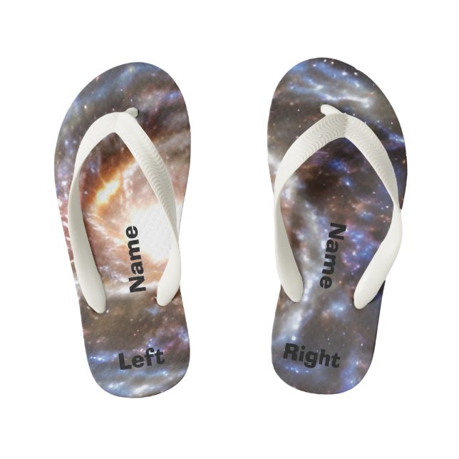 Cosmic Spinning Galaxy Art Stars Flip Flops (Footbed)