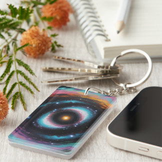 Cosmic Spiral Galaxy Key Ring