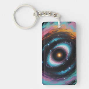 Cosmic Spiral Galaxy Key Ring