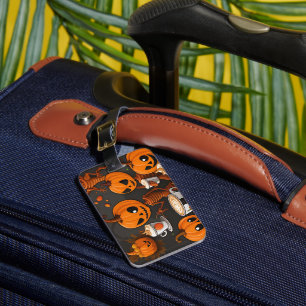 Cosmic Spooky Alien Pumpkin Party Luggage Tag
