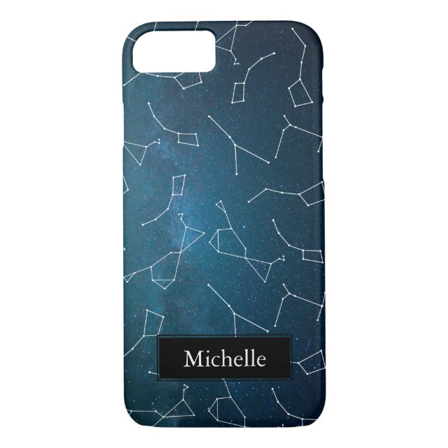 Cosmic Star Constellations Custom Name Case-Mate iPhone Case (Back)