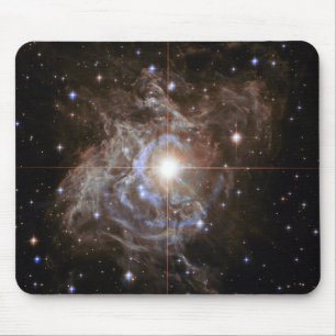 Cosmic Star Holiday Wreath Mouse Mat