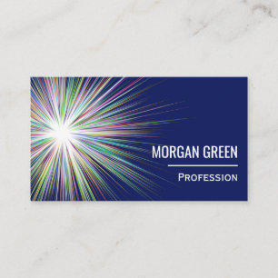 Cosmic Starburst Dynamic Navy Blue Business Card