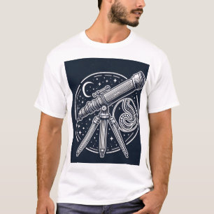Cosmic Stargazer Vintage Telescope Art T-Shirt