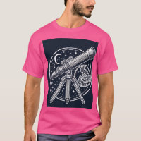 Cosmic Stargazer Vintage Telescope Art