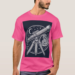 Cosmic Stargazer Vintage Telescope Art T-Shirt