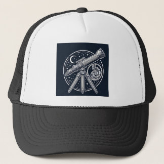 Cosmic Stargazer Vintage Telescope Art Trucker Hat
