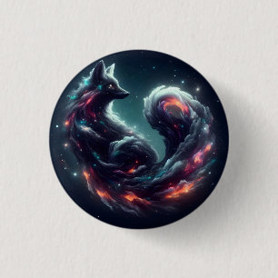 Cosmic Starlight Fox Spirit Fantasy Animal 3 Cm Round Badge
