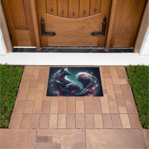 Cosmic Starlight Fox Spirit Fantasy Animal Doormat