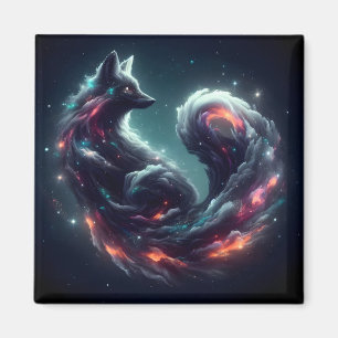 Cosmic Starlight Fox Spirit Fantasy Animal Magnet