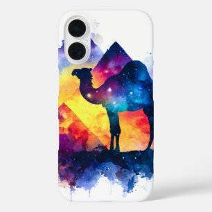 Cosmic Starry Night Egyptian Camel Landscape iPhone 16 Case