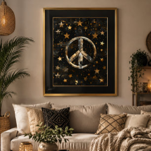 Cosmic Starry Peace Symbol Poster