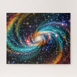 Cosmic Stars and Galaxies Twirling in Outer Space Jigsaw Puzzle