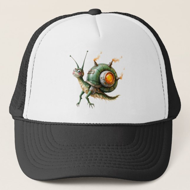 Cosmic Steampunk Snailbird – Neon Dream Creature.  Trucker Hat (Front)