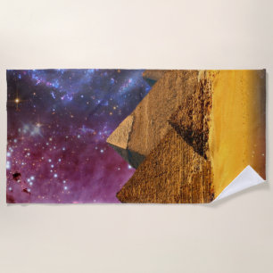 cosmic storm above egypt beach towel