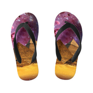 cosmic storm above egypt kid's flip flops