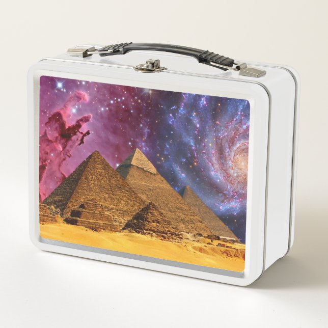 cosmic storm above egypt metal lunch box (Front)