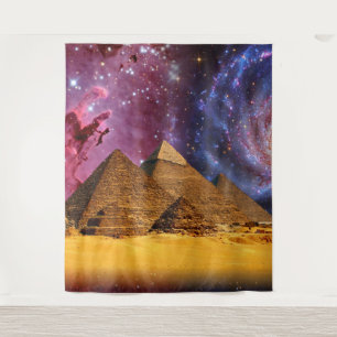 cosmic storm above egypt tapestry