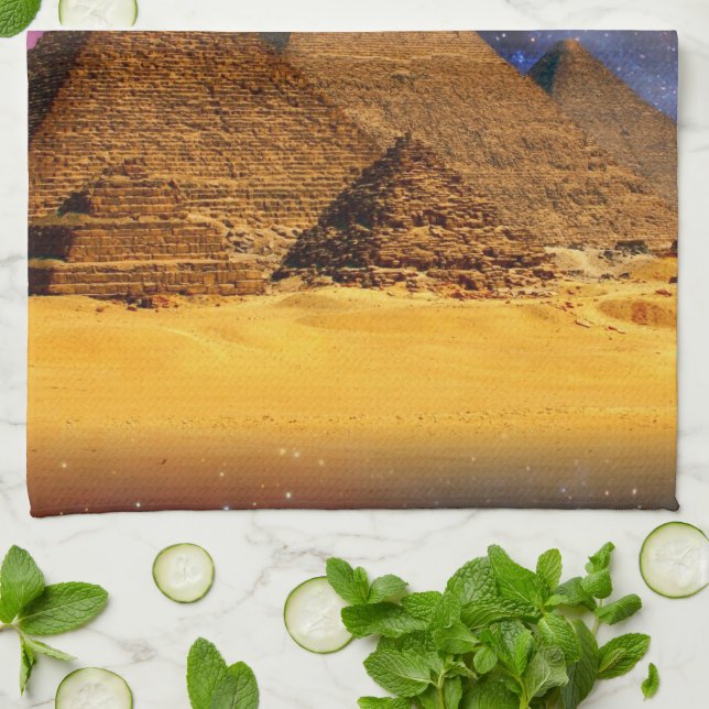 cosmic storm above egypt tea towel (Folded)