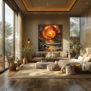 Cosmic Storm: Surreal, Impressionist Art Poster